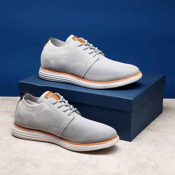[KnitFlex Breeze] Men's Breathable Mesh Oxford Sneakers - GREY - 1